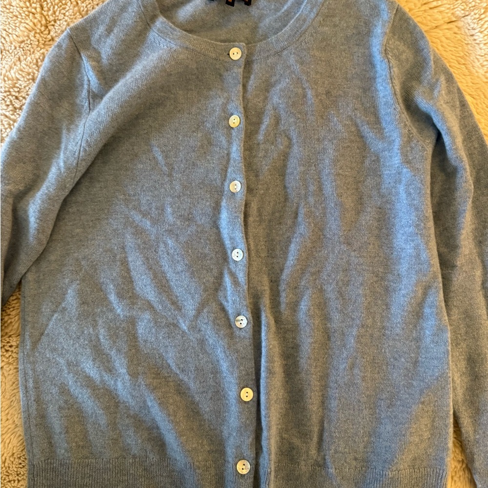 Quince Light Blue Button-Up Cardigan- NWOT